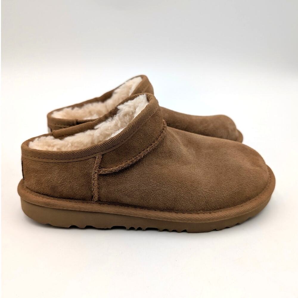 UGG Classic Faux Shearling Slipper Round Toe Unisex Kids Chestnut Sz US1 EU32.5 - Picture 3 of 11